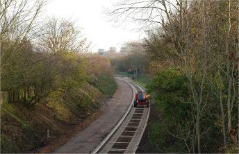 Guided Busway from Shelford Road bridge 24 November 2010. Photo: Edmund Brookes.