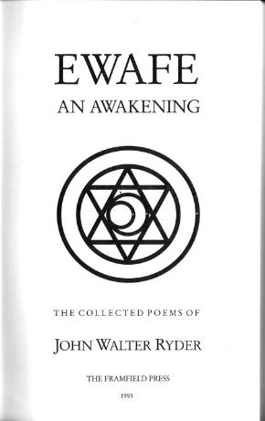 Title page of Ewafe by John Ryder.